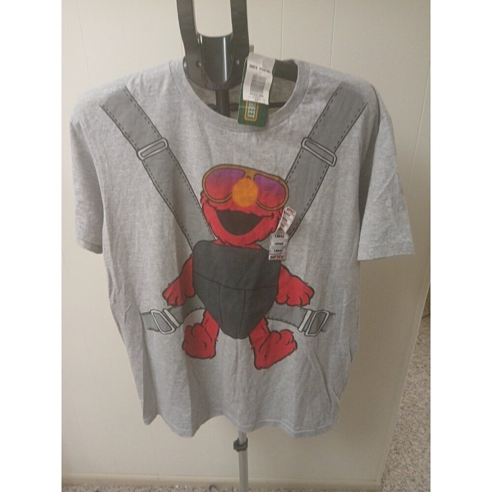 New SESAME STREET  Elmo Hot Topic Unisex Cotton T-SHIRT‎ Tee  Gray  L